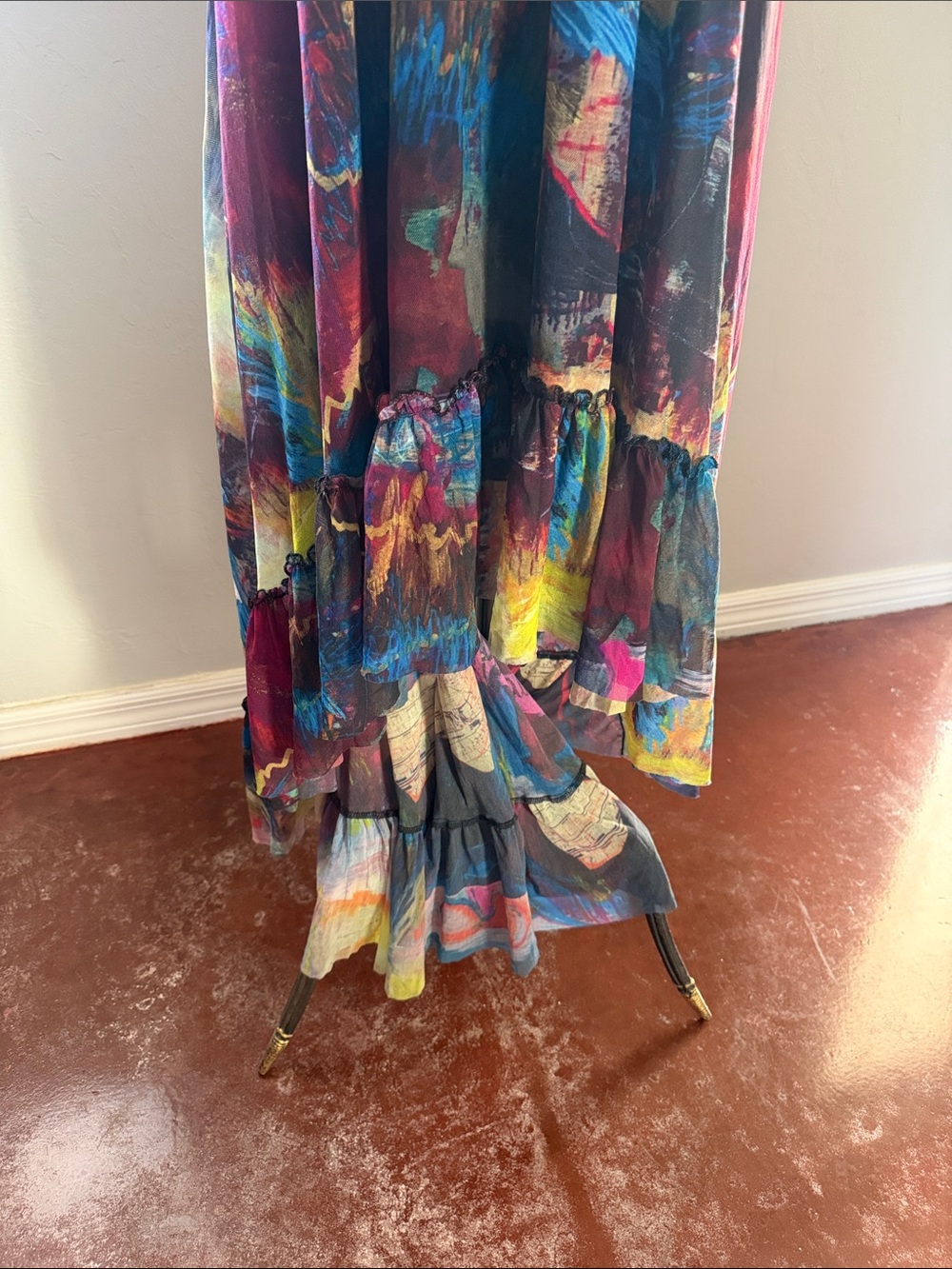 Petit poi’s Multicolor Tie-Shoulder Maxi Dress - Picture 2 of 7